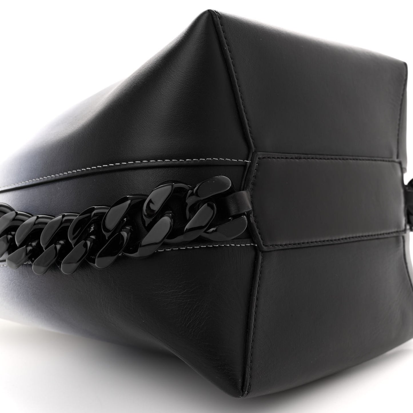 Calfskin Degrade Infinity Bucket Bag Black White