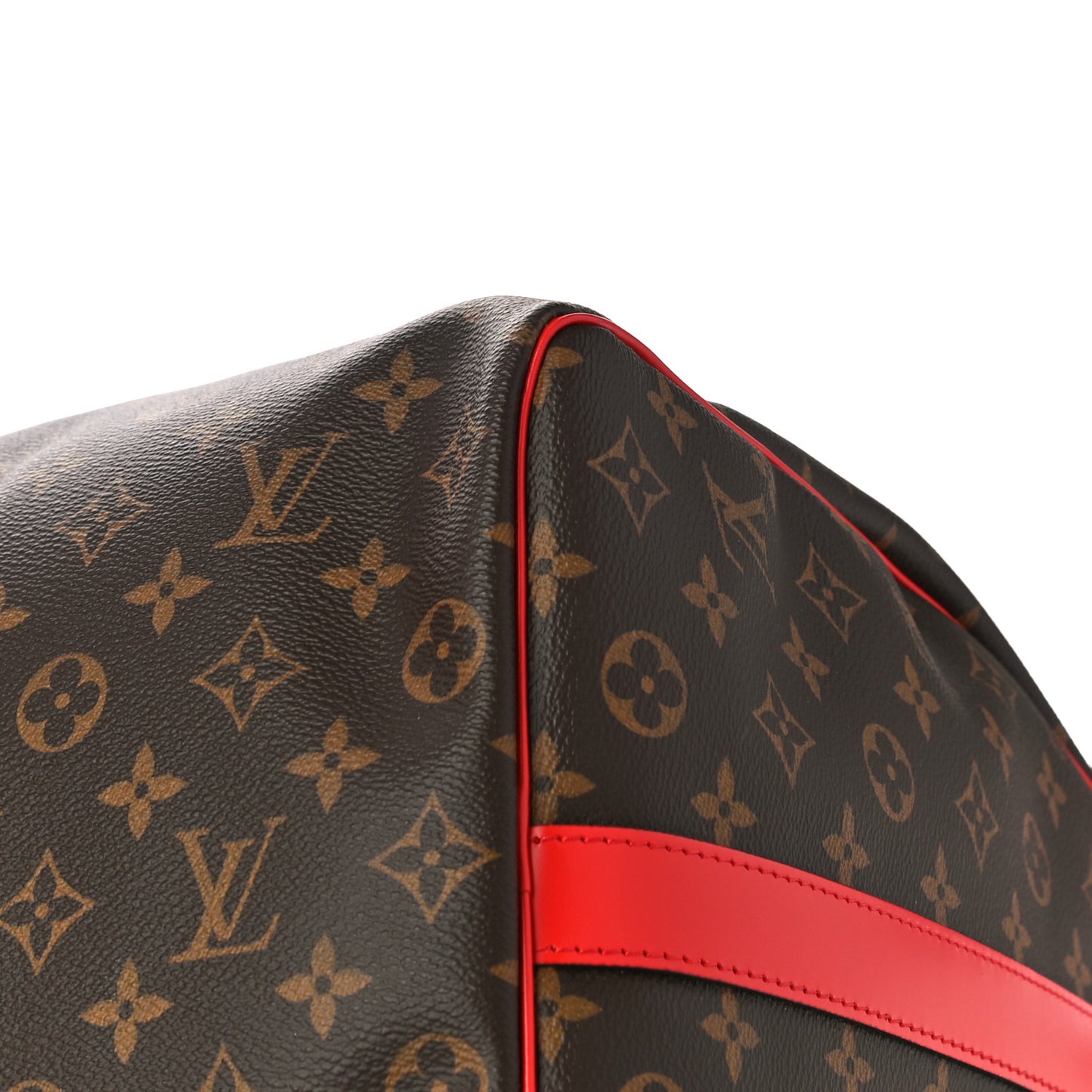 Calfskin Monogram Keepall Bandouliere 50 Coquelicot