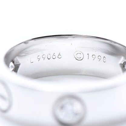 Cartier 18K White Gold 3 Diamond 5.5mm LOVE Ring 48 4.5 5 of 7