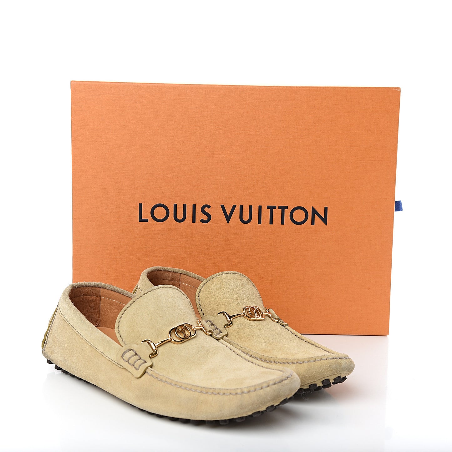 Suede Calfskin LV Porto Vecchio Moccasin Loafers 6.5 Beige