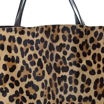 Celine Calf Hair Leopard Print Zip Gusset Cabas 8 of 11
