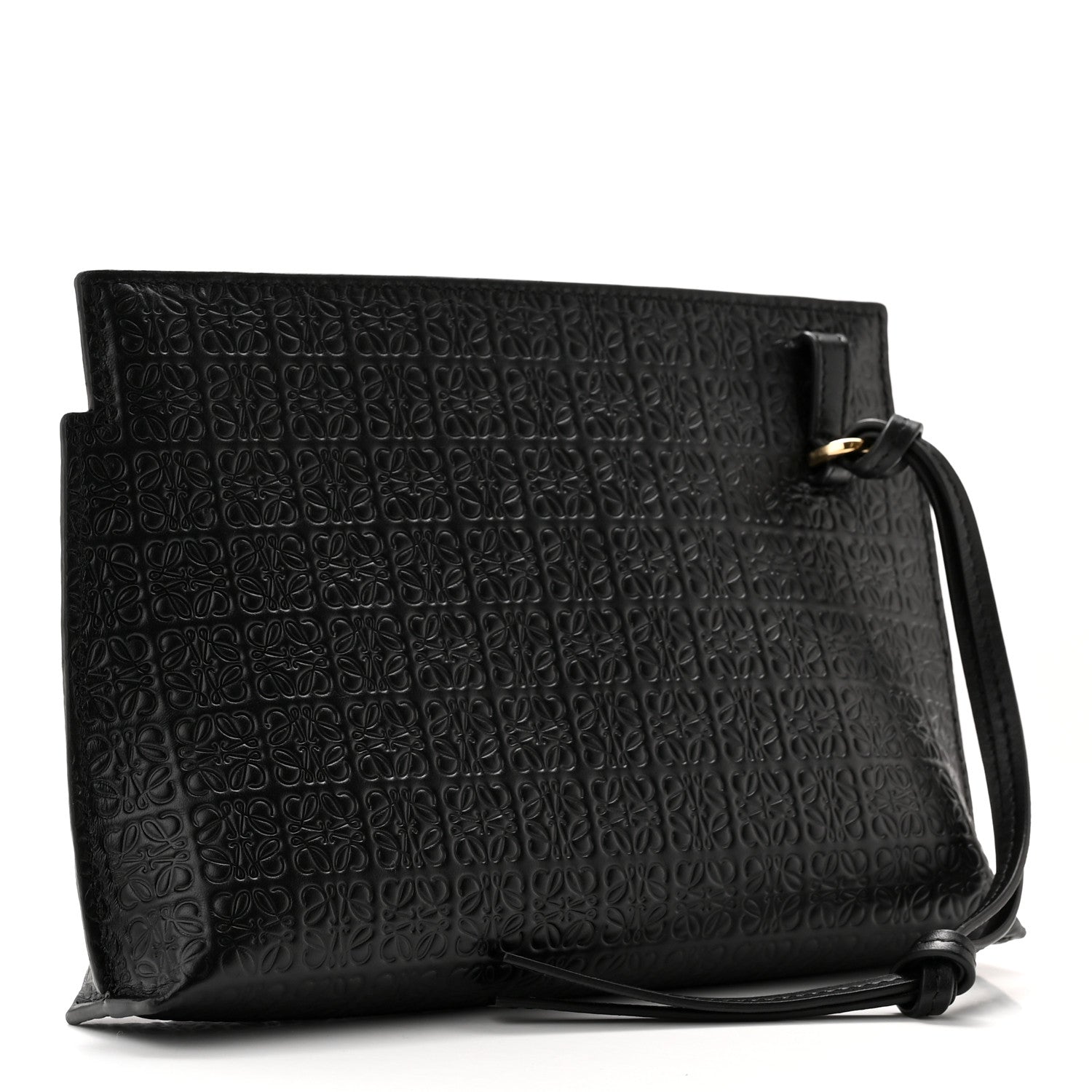 Loewe Calfskin Embossed Mini Repeat T Pouch Black 3 of 10