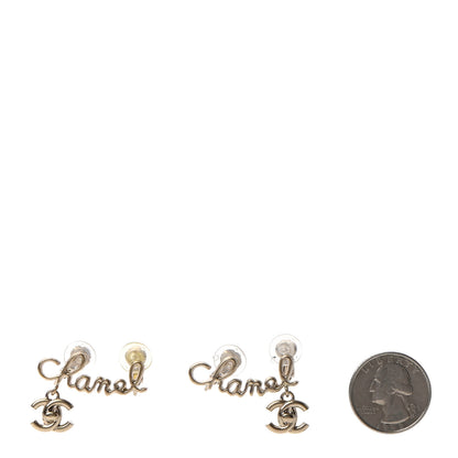 Chanel Metal CC Turnlock Climber Clip On Earrings Gold 2 of 4