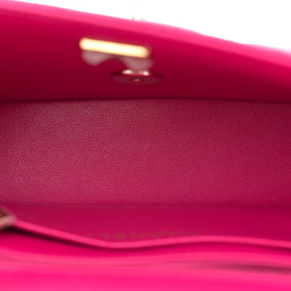 Chanel Lambskin Quilted Mini Crystal Top Handle Rectangular Flap Dark Pink 5 of 11