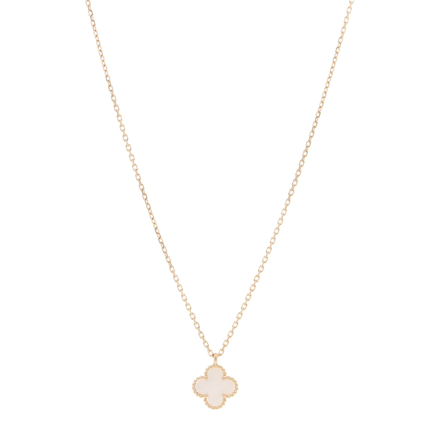 18K Yellow Gold Mother of Pearl Sweet Alhambra Pendant Necklace