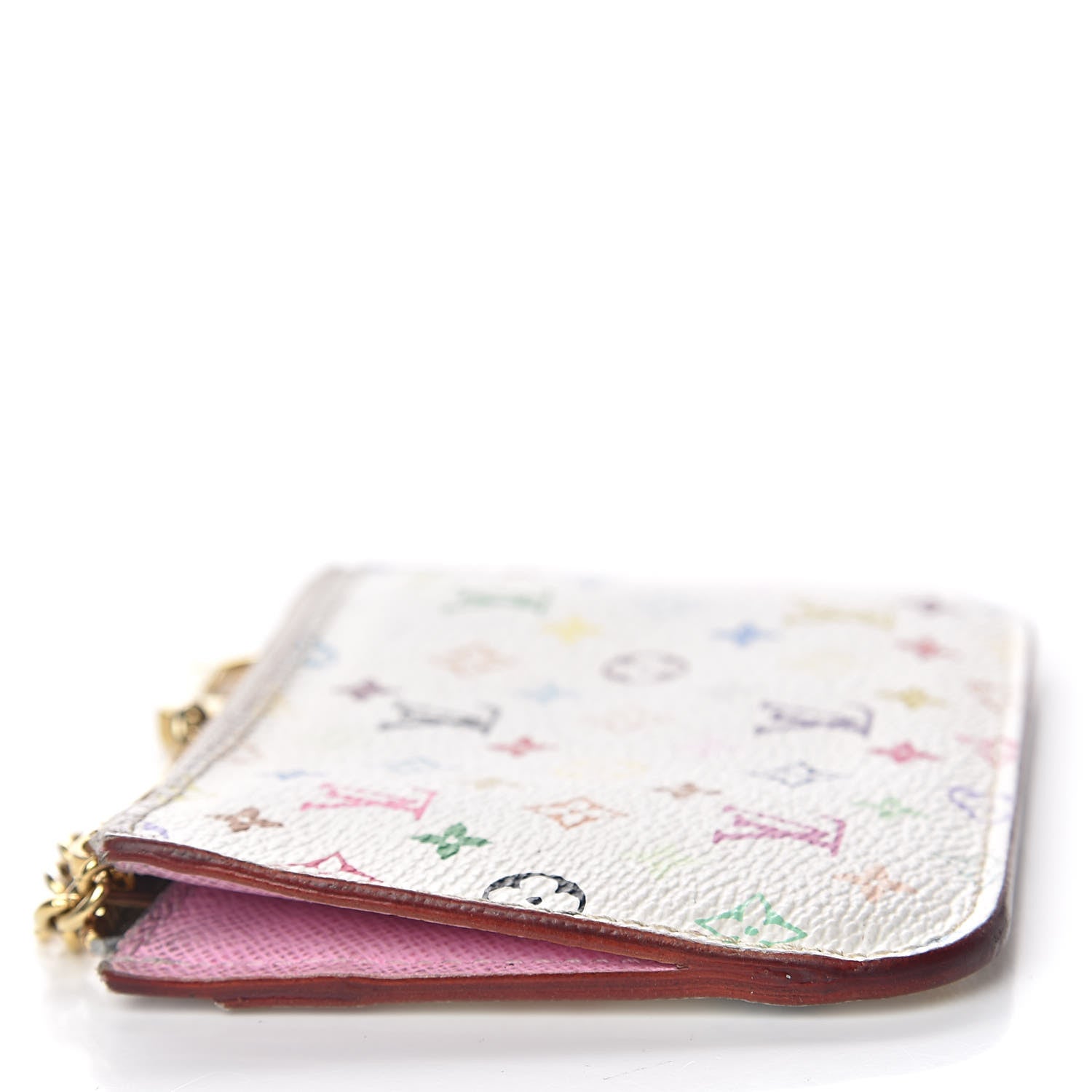 Louis Vuitton Monogram Multicolor Key Pouch White Litchi 10 of 15