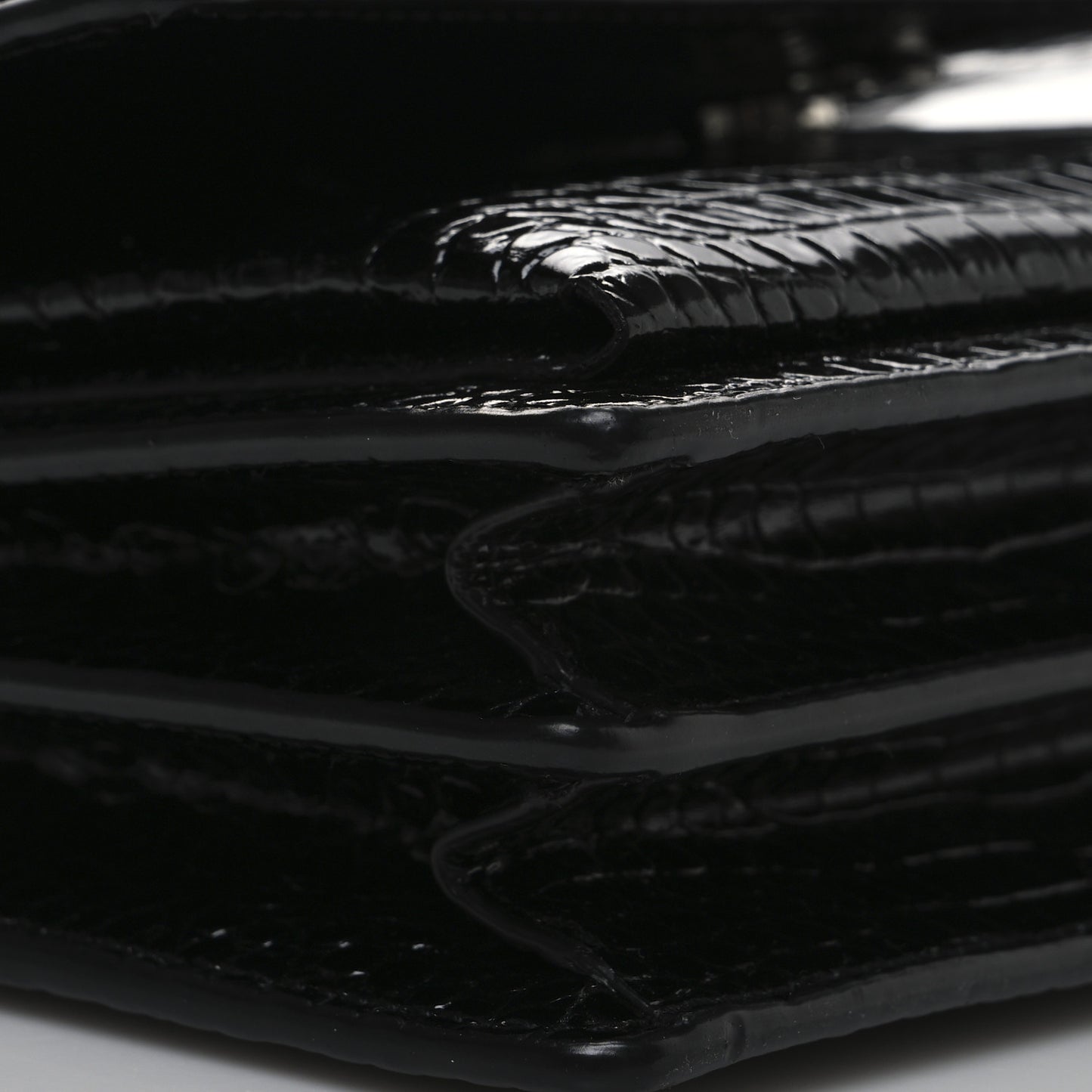 Calfskin Crocodile Embossed Medium Monogram Sunset Black