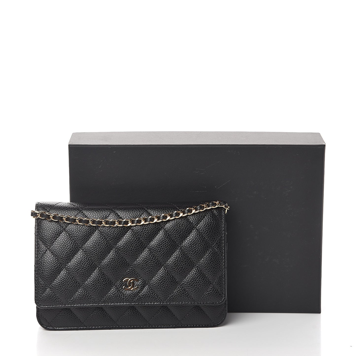 Caviar Quilted Wallet On Chain WOC Black