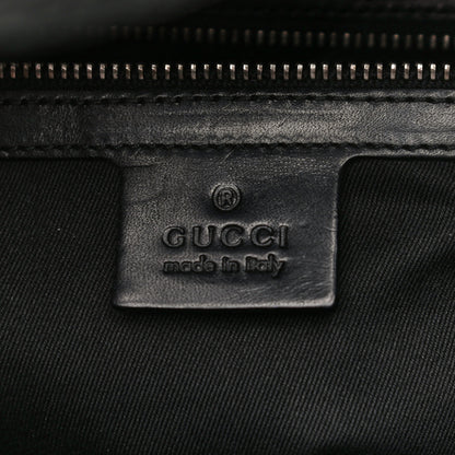 Gucci Monogram Studded Bamboo Bullet Satchel Black 5 of 16