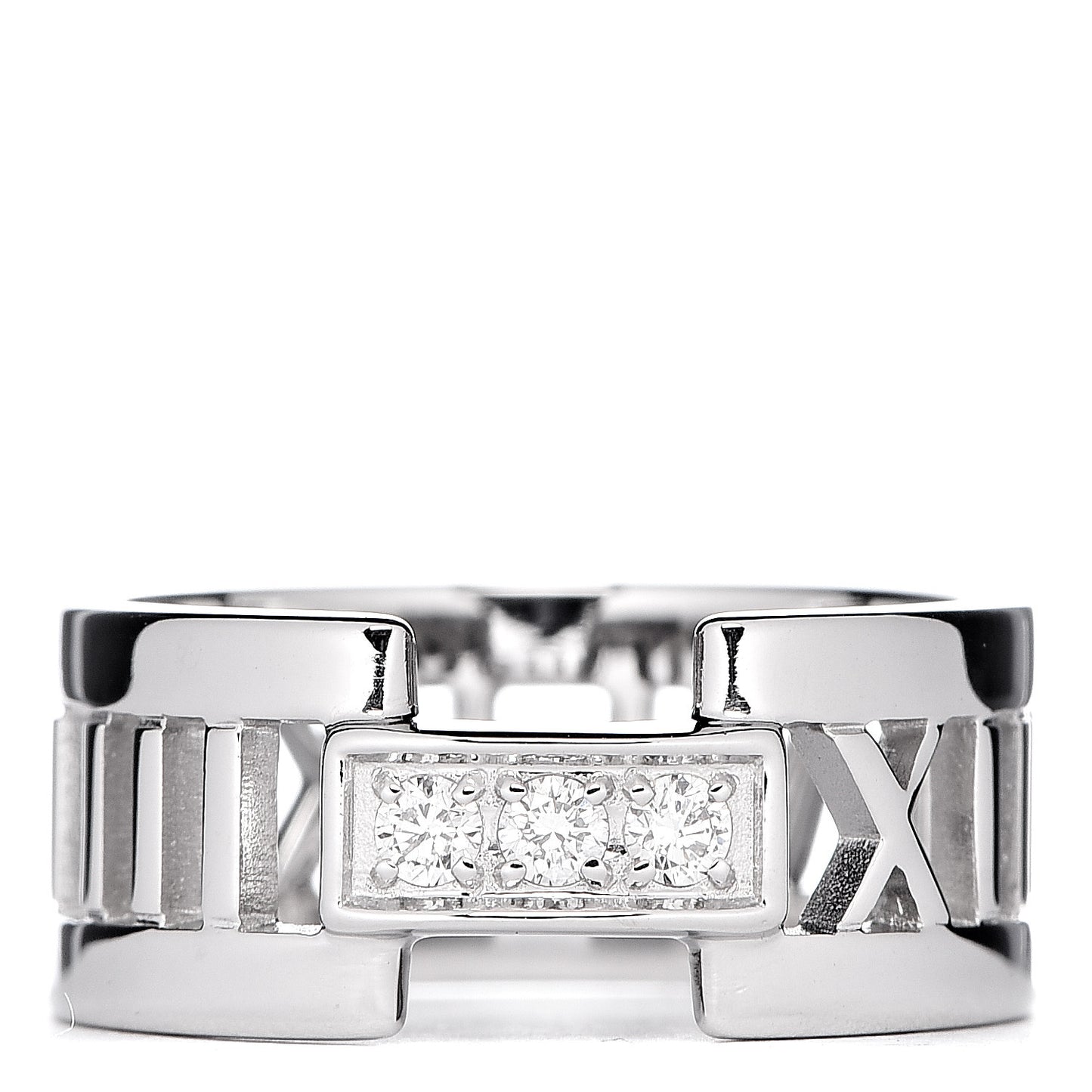 18K White Gold Diamond Open Atlas Ring 53 6.5