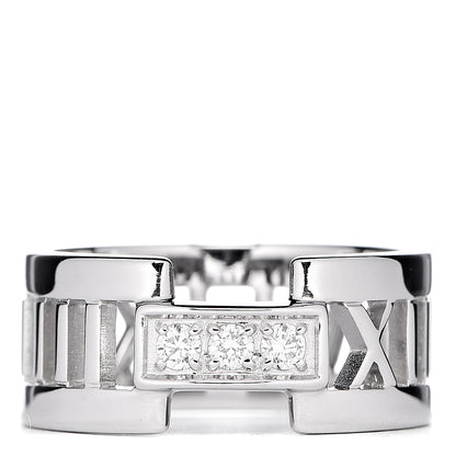 Tiffany 18K White Gold Diamond Open Atlas Ring 53 6.5 1 of 5
