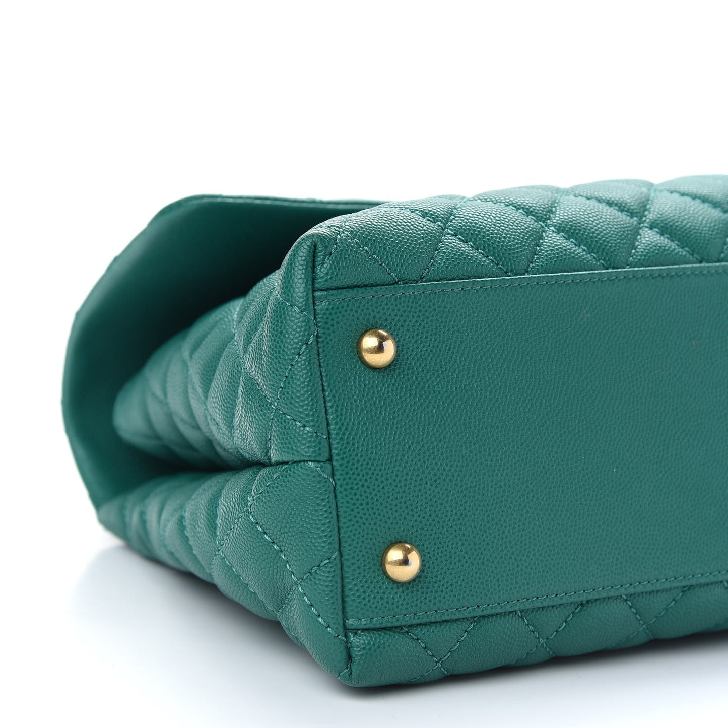 Caviar Quilted Medium Coco Handle Flap Green