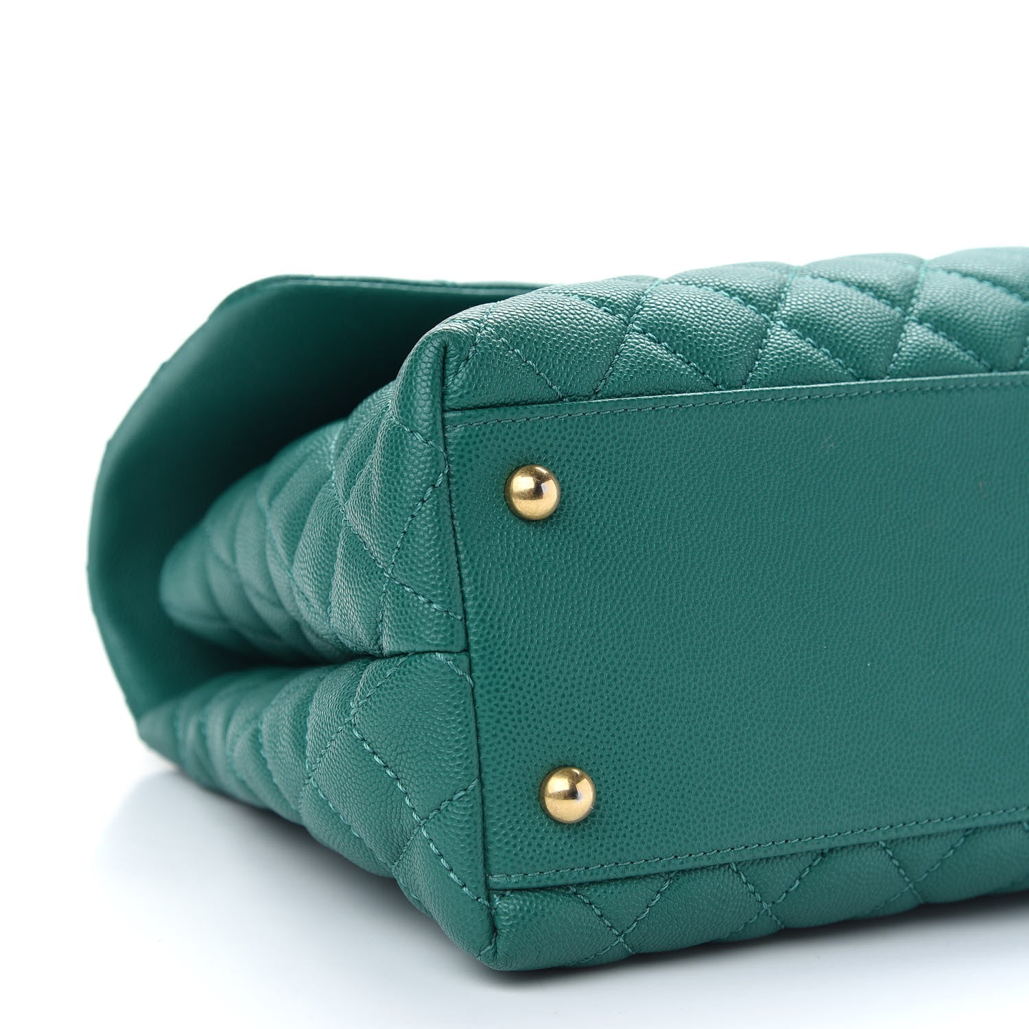 Chanel Caviar Quilted Medium Coco Handle Flap Green 7 of 8