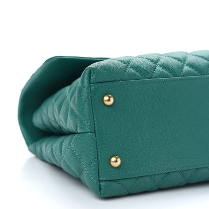 Chanel Caviar Quilted Medium Coco Handle Flap Green 7 of 8