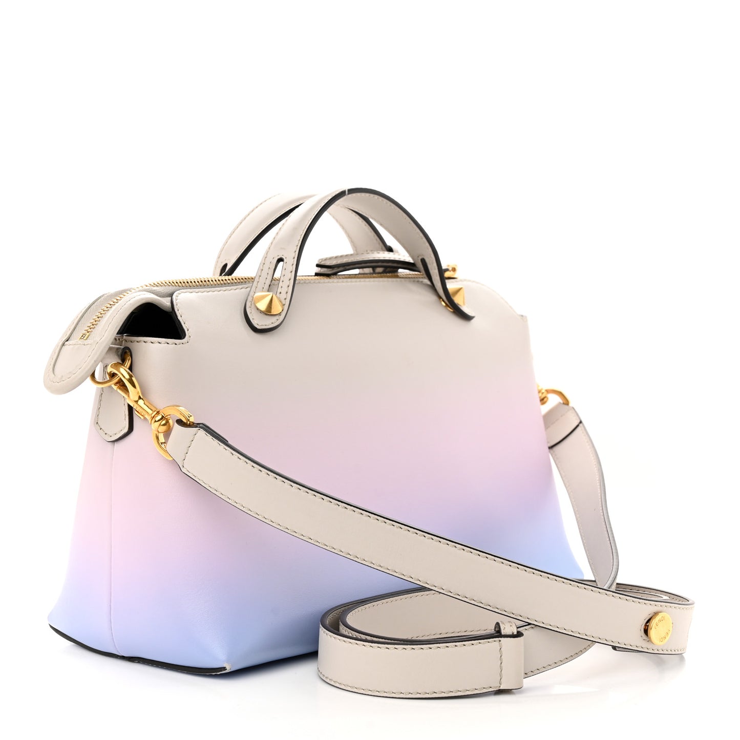 X JOSHUA VIDES Vitello Century Sfumato Medium By The Way Boston Bag Ghiaia Rosa Azzurro