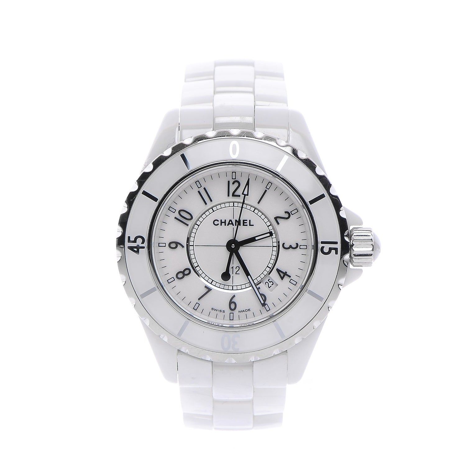 Stainless Steel Ceramic 33mm J12 Quartz Watch White