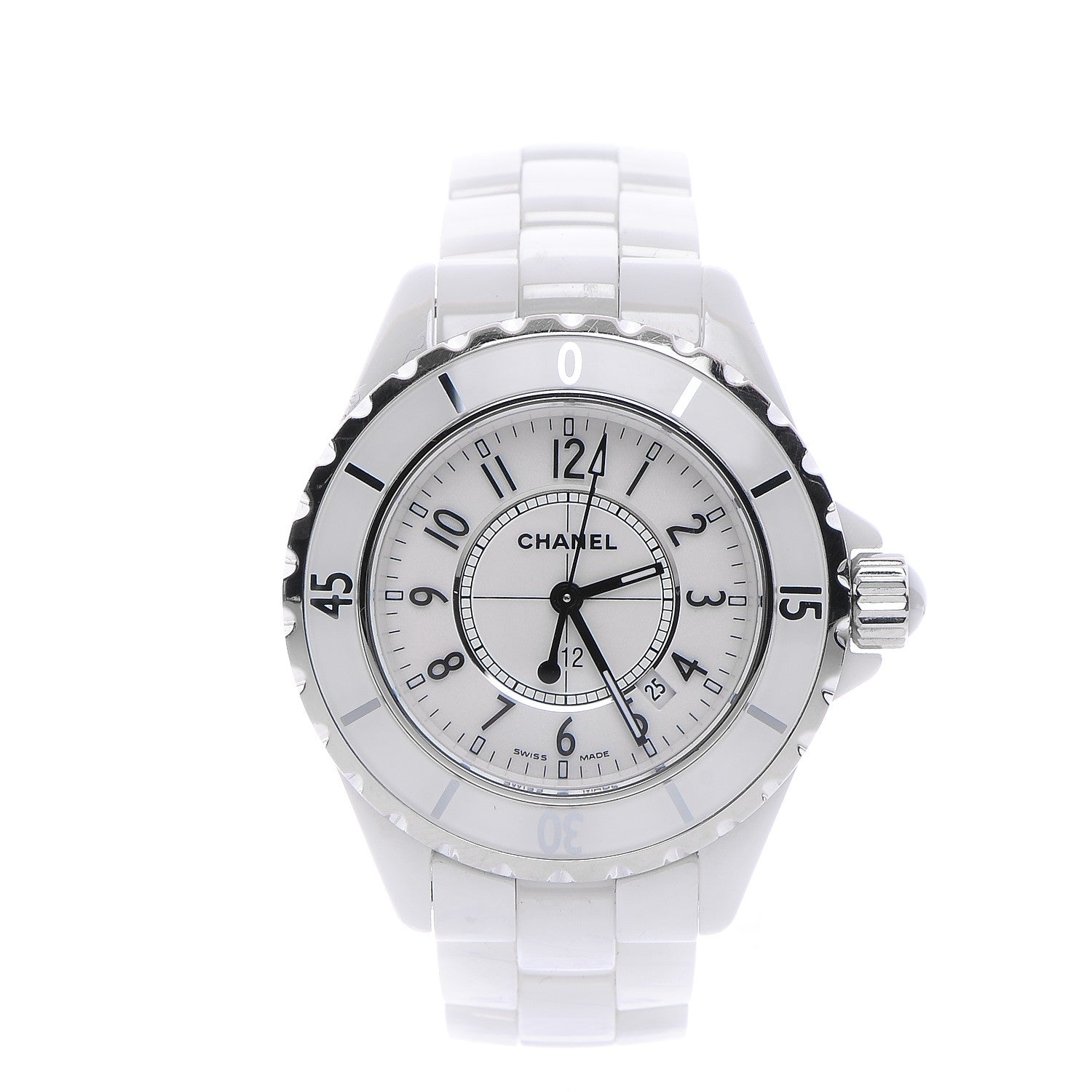 Chanel Stainless Steel Ceramic 33mm J12 Quartz Watch White 1 of 7