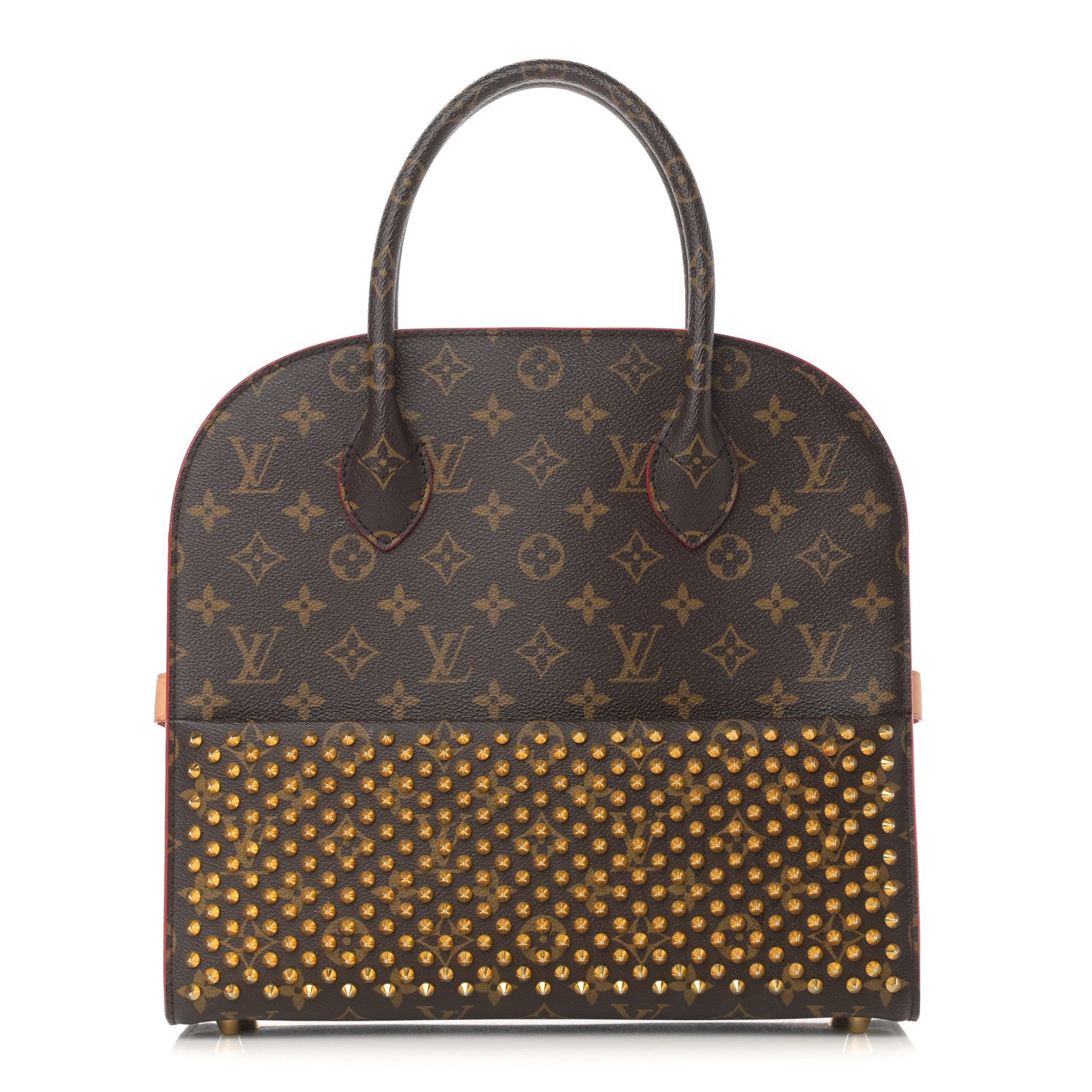 Louis Vuitton Monogram Calf Hair Spikes Iconoclasts Christian Louboutin Tote Red 1 of 22