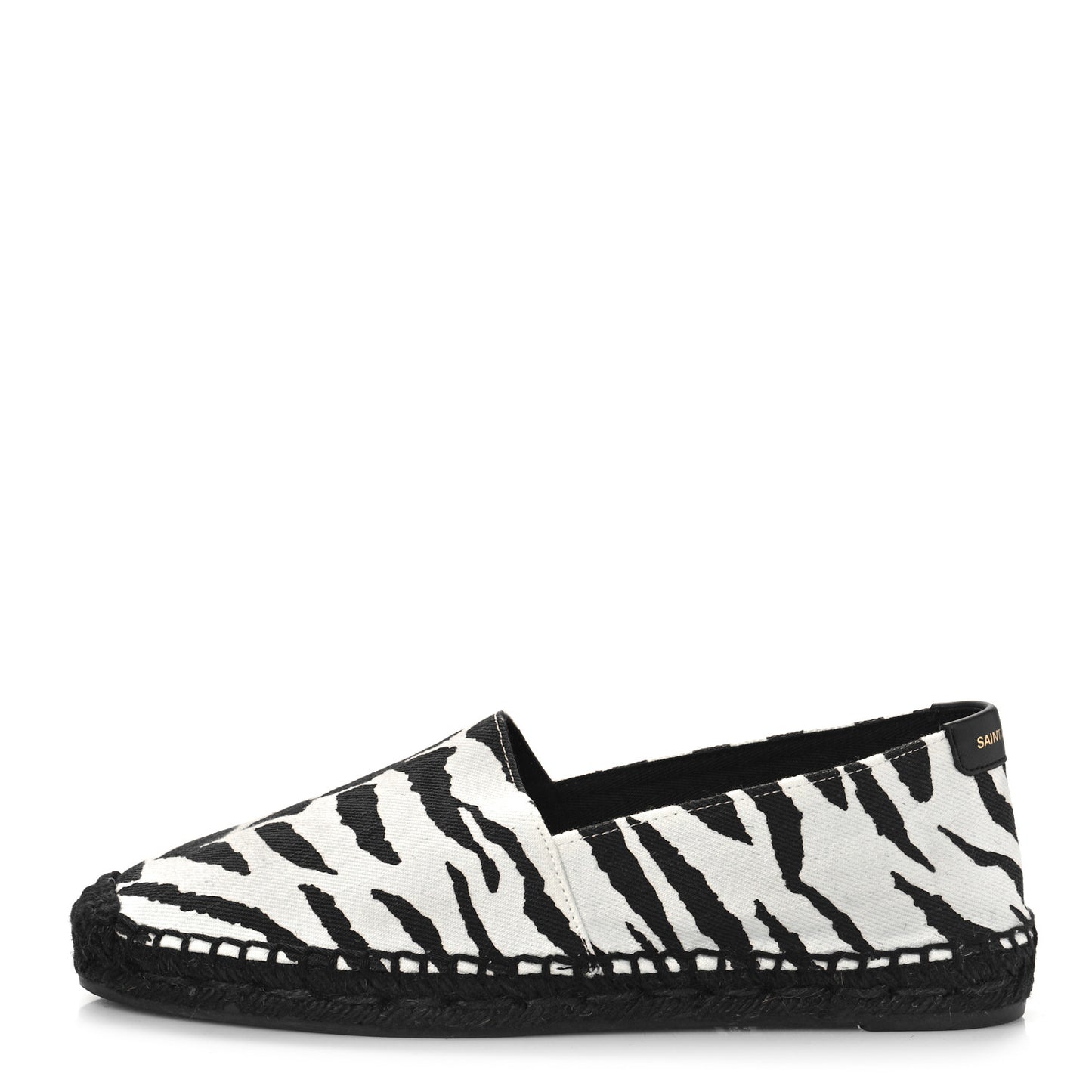 Canvas Tiger Print Espadrilles 37.5 White Black