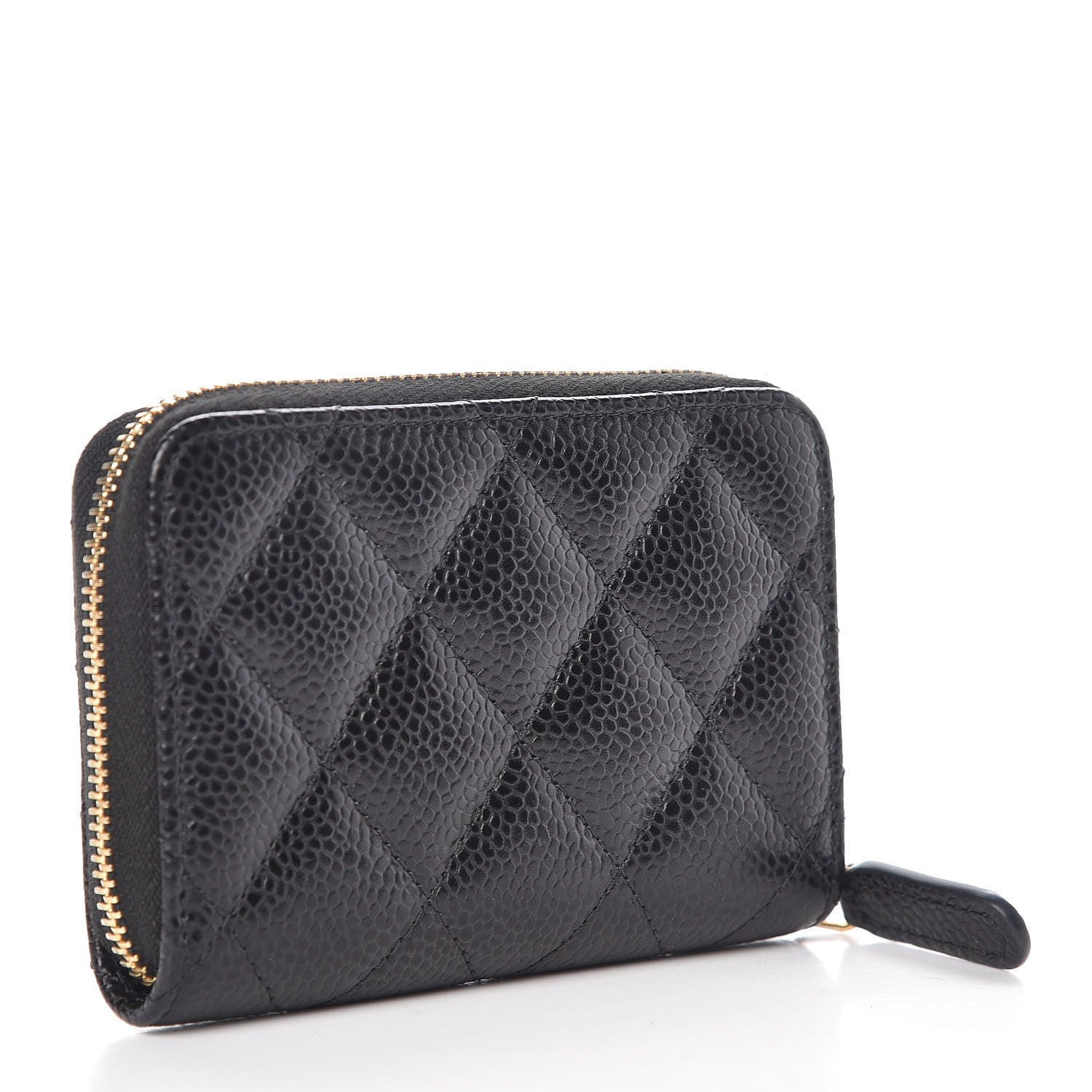 Chanel Caviar Quilted Zip Coin Purse Black 3 of 8