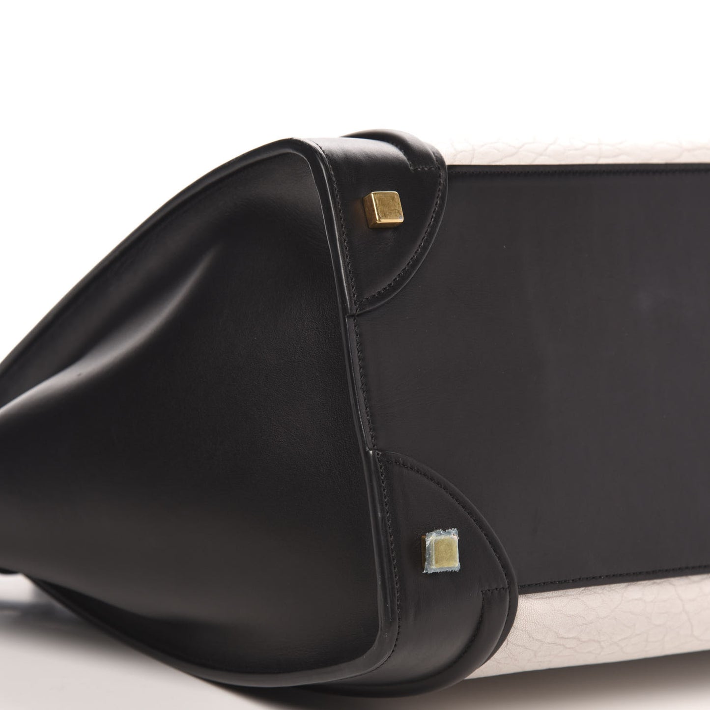 Elephant Calfskin Mini Bi-Color Luggage Black White