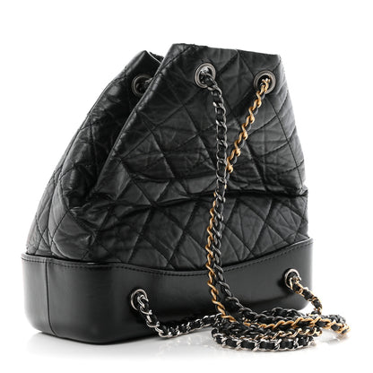 Chanel Aged Calfskin Quilted Gabrielle Backpack Black 3 of 10