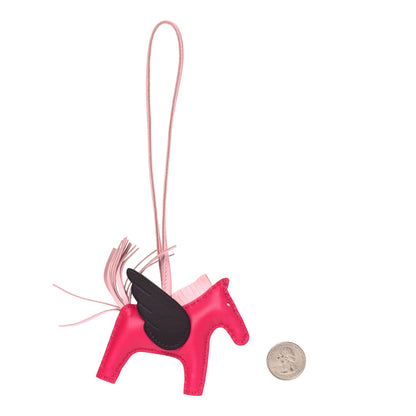 Hermes Milo Lambskin Grigri Rodeo Pegase Horse Bag Charm PM Framboise Rose Sakura Rouge Sellier 2 of 4