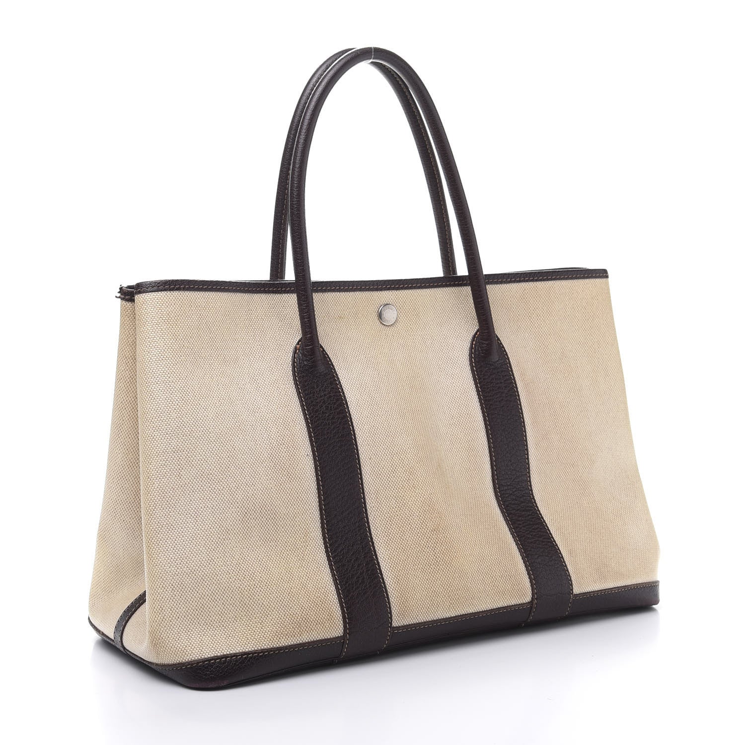 Hermes Toile Buffle Gala Garden Party Tote 36 MM Marron Fonce 3 of 15