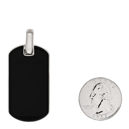 David Yurman Sterling Silver Black Onyx Exotic Stone Dog Tag Pendant 2 of 4