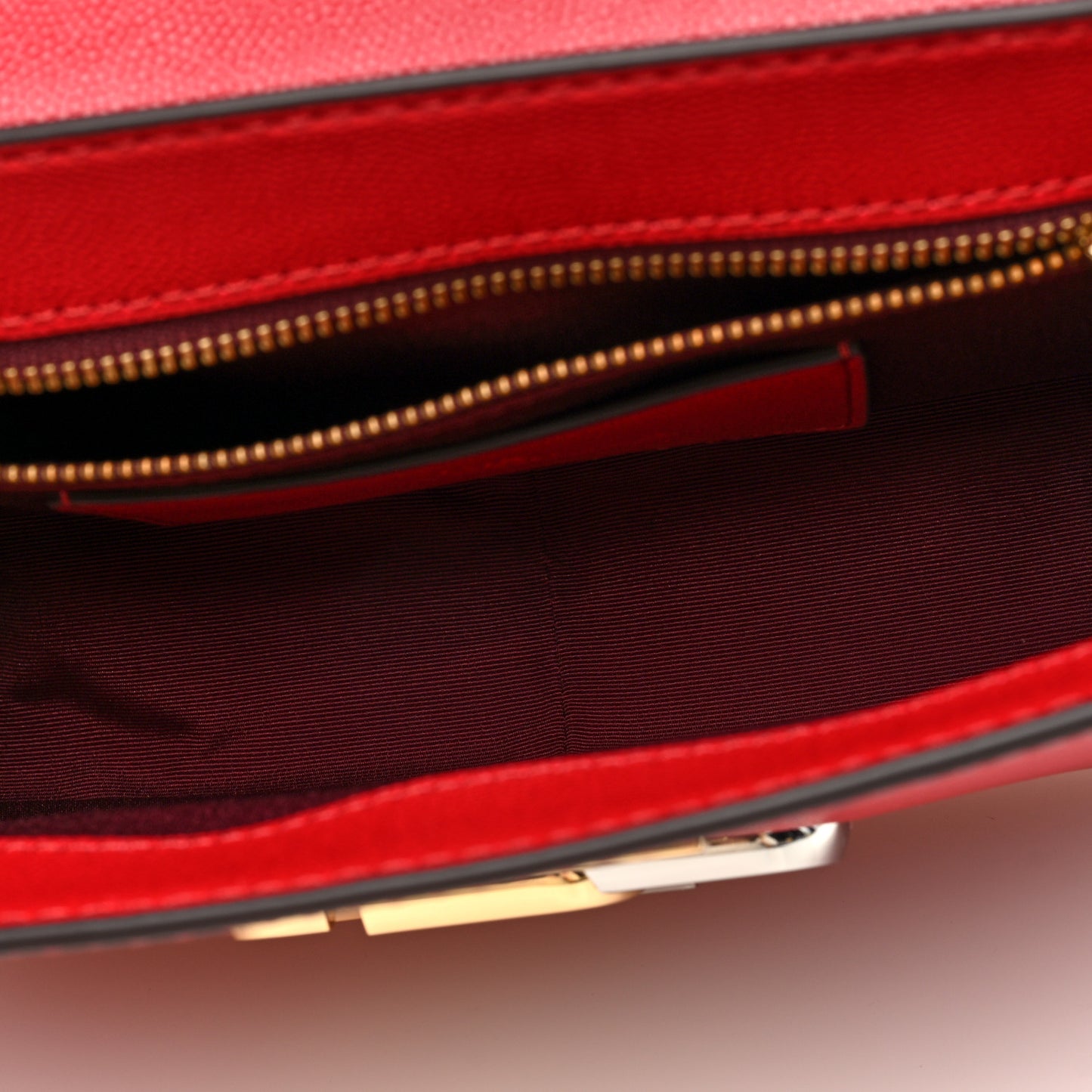 Textured Calfskin The J Link Shoulder Bag Red Multicolor