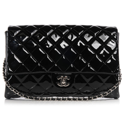Chanel Patent Quilted Clutch Flap Black 1 of 9