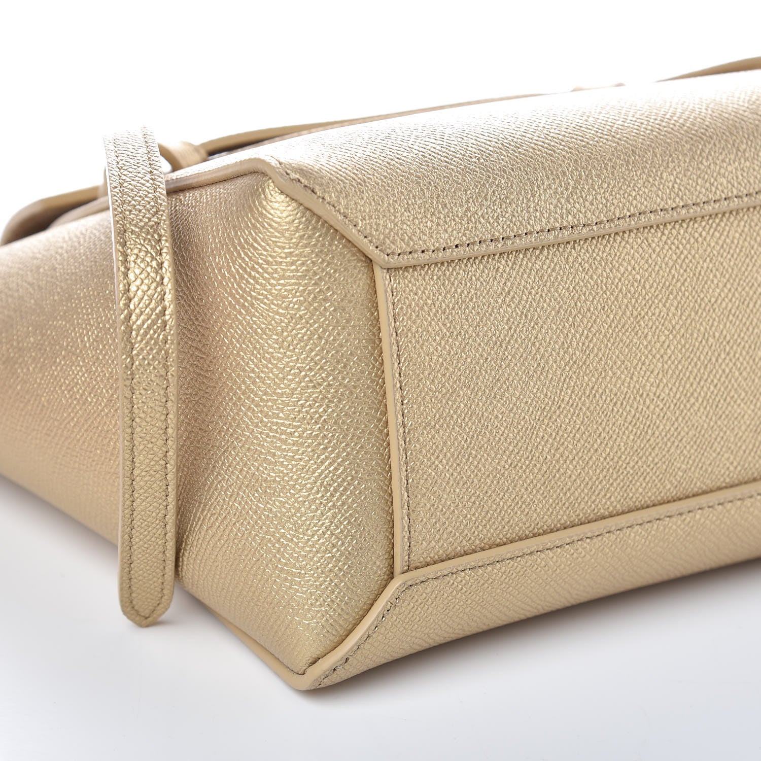Celine Laminated Calfskin Nano Belt Bag Gold 8 of 9