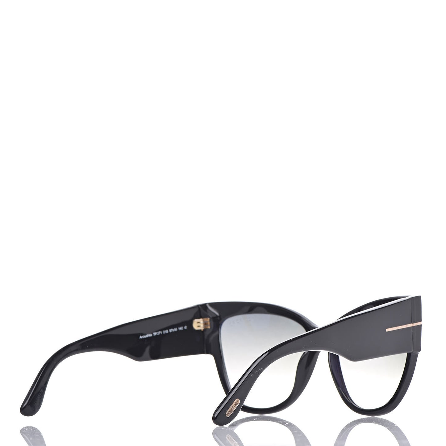 Acetate Anoushka Cat Eye Sunglasses TF371 Black