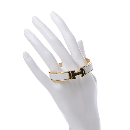 Hermes Enamel Narrow Clic Clac H Bracelet PM White 2 of 6