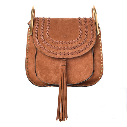 Chloe Suede Calfskin Braided Small Hudson Shoulder Bag Caramel 1 of 6