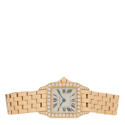 Cartier 18K Pink Gold Diamond Bezel 20mm Santos Demoiselle Quartz Watch 4 of 10