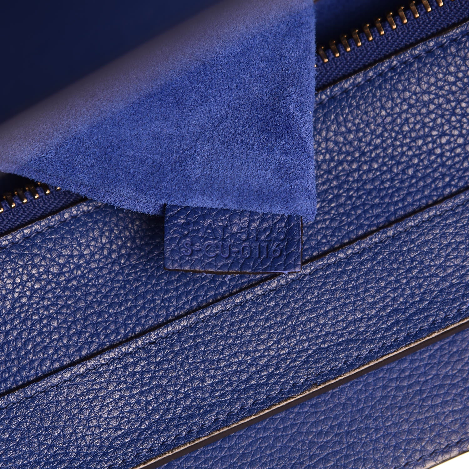 Celine Drummed Calfskin Mini Luggage Indigo 9 of 12