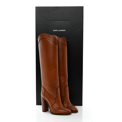 Saint Laurent Kate 105 Western Knee High Boots 39.5 New Papaya 9 of 9