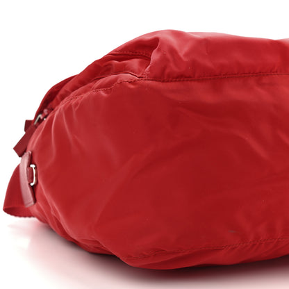 Prada Tessuto Nylon Saffiano Messenger Bag Red 9 of 10