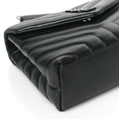 Saint Laurent Calfskin Y Quilted Monogram Monochrome Small Loulou Chain Satchel Black 8 of 9