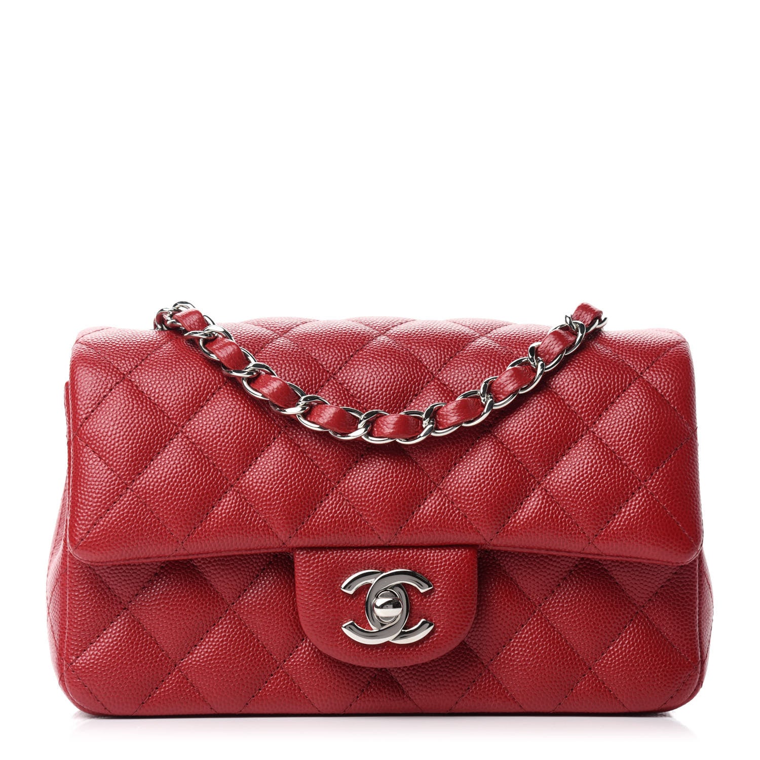 Chanel Caviar Quilted Mini Rectangular Flap Red 1 of 10