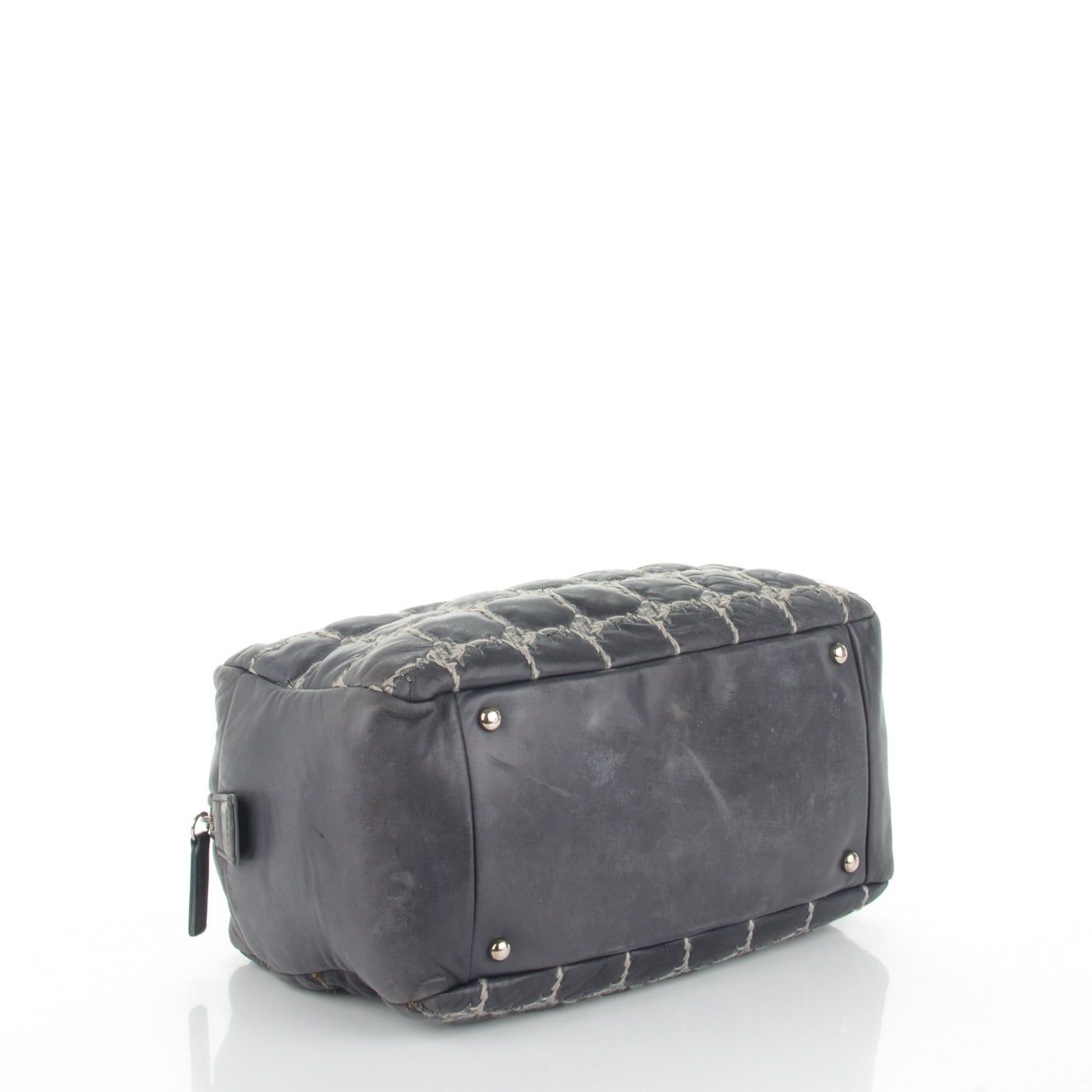 Lambskin Tweed Double Stitch Bowler Grey