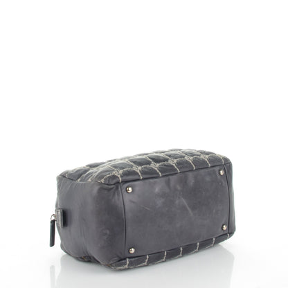Chanel Lambskin Tweed Double Stitch Bowler Grey 4 of 10