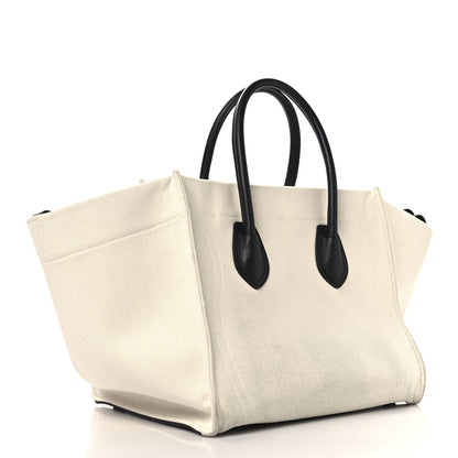 Celine Cotton Canvas Medium Phantom Luggage White 3 of 14