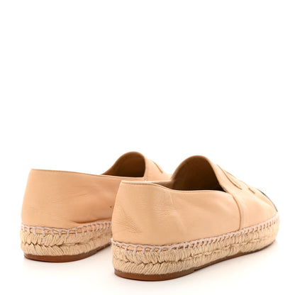Chanel Lambskin CC Espadrilles 40 Beige Black 4 of 8