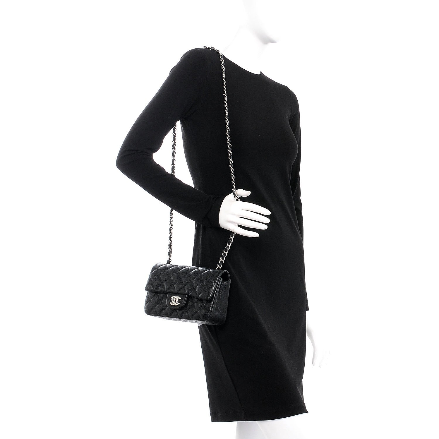 Chanel Caviar Quilted Mini Rectangular Flap Black 2 of 7
