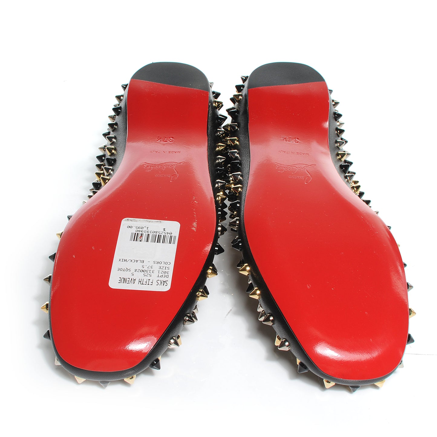 Leather Spiked Gozul Flats Black 37.5