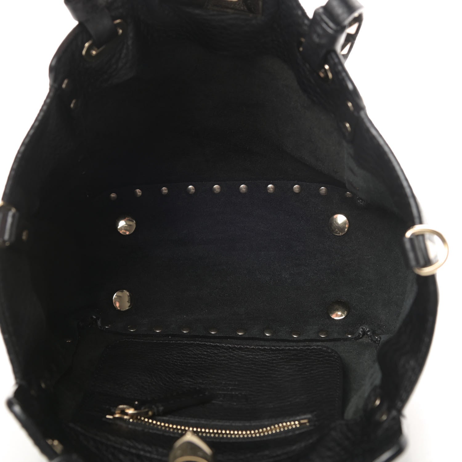 Valentino Garavani Pebbled Calfskin Mini Rockstud Tote Black 5 of 10