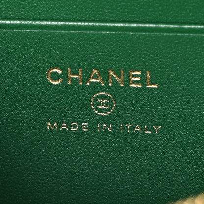 Chanel Calfskin Crocodile Embossed Crococo Top Handle Slim Vanity Case With Chain Green 5 of 10