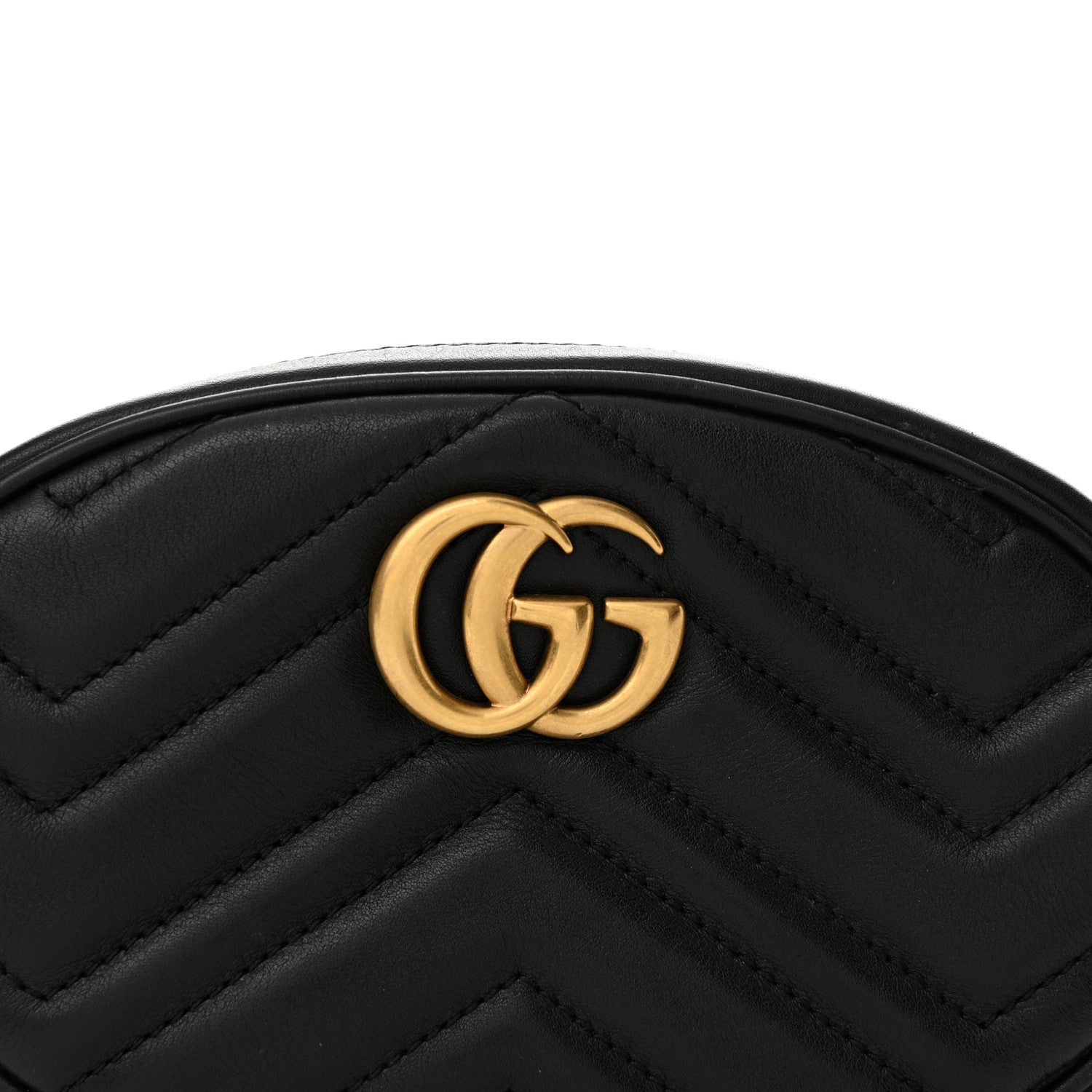 Gucci Calfskin Matelasse GG Marmont Belt Bag 85 34 Black 8 of 13